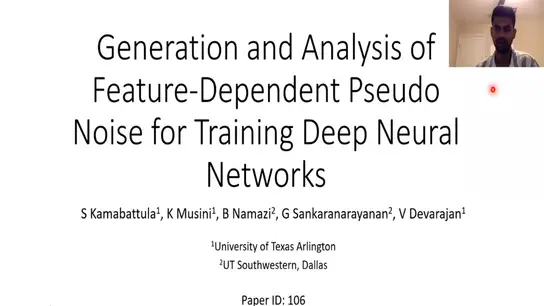 Generation and Analysis of Feature Dependent Pseudo Noise for Training Deep Neural Networks 