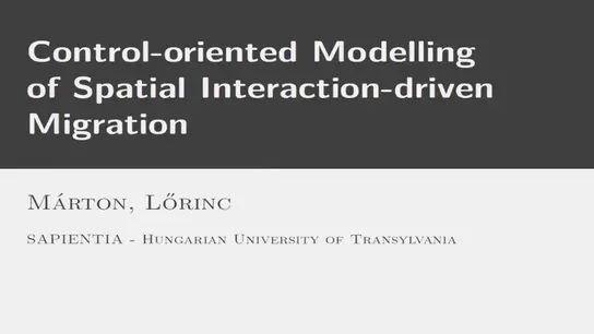 Control Oriented Modelling of Spatial Interaction Driven Migration