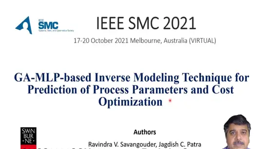 GA-MLP-based Inverse Modeling Technique for Prediction of Process Parameters and Cost Optimization