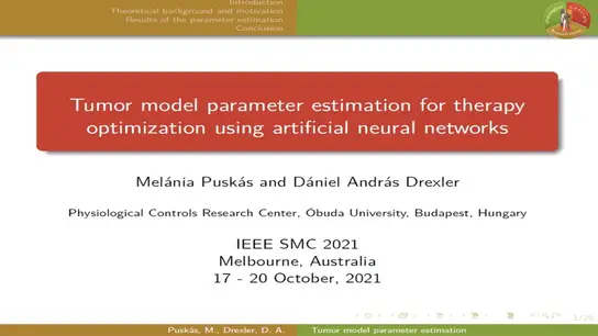 Tumor Model Parameter Estimation for Therapy Optimization Using Artificial Neural Networks