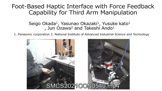 Foot Based Haptic Interface with Force Feedback Capability for Third Arm Manipulation