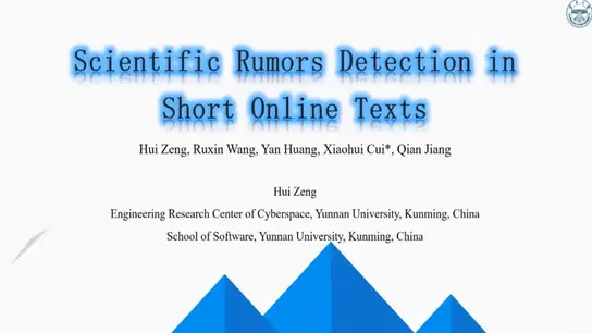 Scientific Rumors Detection in Short Online Texts