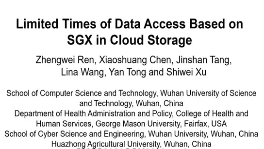 Limited Times of Data Access Based on SGX in Cloud Storage