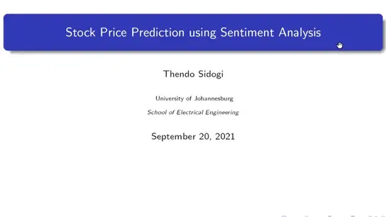 Stock Price Prediction Using Sentiment Analysis 