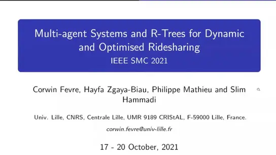 Multi-Agent Systems and R-Trees for Dynamic and Optimised Ridesharing 