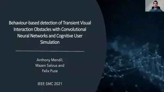 Behaviour-based Detection of Transient Visual Interaction Obstacles with Convolutional Neural Networks and Cognitive User Simulation