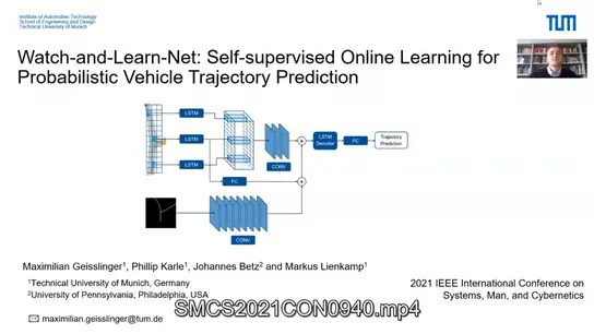 Watch and Learn Net: Self Supervised Online Learning for Probalistic Vehicle Trajectory Prediction