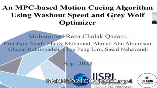 An MPC based Motion Cueing Algorithm Using Washout Speed and Grey Wolf Optimizer