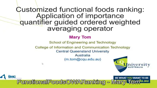 Customized Functional Foods Ranking: Application of Importance Quantifier Guided Ordered Weighted Averaging Operator