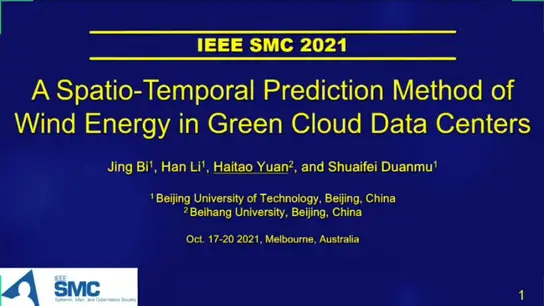 A Spatio-Temporal Prediction Method of Wind Energy in Green Cloud Data Centers