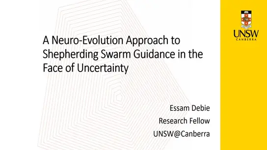 A Neuro-Evolution Approach to Shepherding Swarm Guidance in the Face of Uncertainty