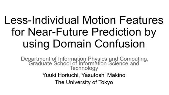 Less Individual Motion Features for Near Future Prediction by Using Domain Confusion 