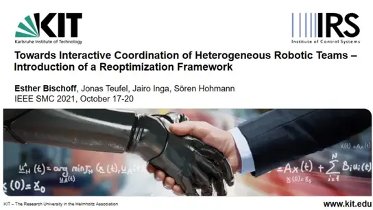 Towards Interactive Coordination of Heterogeneous Robotic Teams - Introduction of a Reoptimization Frameworks 