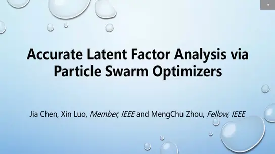 Accurate Latent Factor Analysis Particle Swarm Optimizers