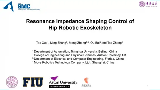 Resonance Impedance Shaping Control of Hip Robotic Exoskeleton 