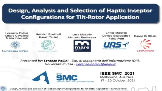 Design, Analysis and Selection of Haptic Inceptor Configurations for Tilt-Rotor Application 