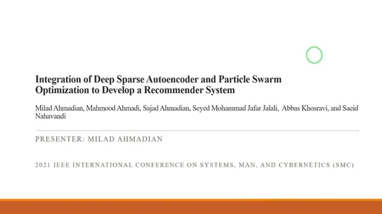 Integration of Deep Sparse Autoencoder and Particle Swarm Optimization to Develop a Recommender System