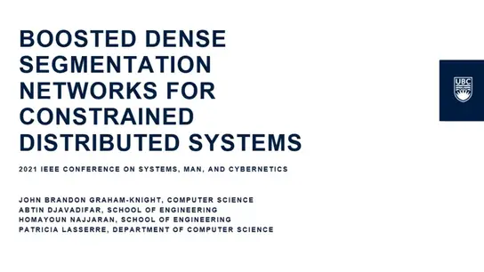 Boosted Dense Segmentation Networks for Constrained Distributed Systems 