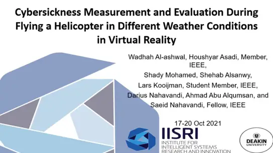 Cybersickness Measurement and Evaluation During Flying a Helicopter in Different Weather Conditions in Virtual Reality