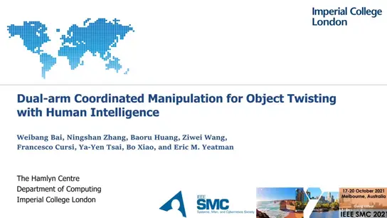 Dual-Arm Coordinated Manipulation for Object Twisting with Human Intelligence 