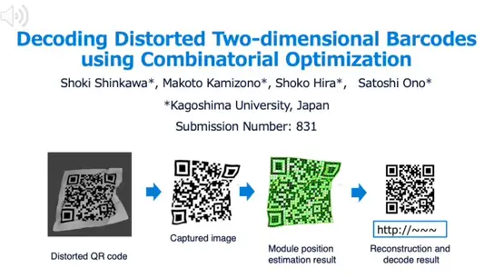 Decoding Distorted Two Dimensional Barcodes Using Combinatorial Optimization 