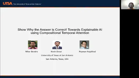 Show Why the Answer is Correct! Towards Explainable AI using Compositional Temporal Attention