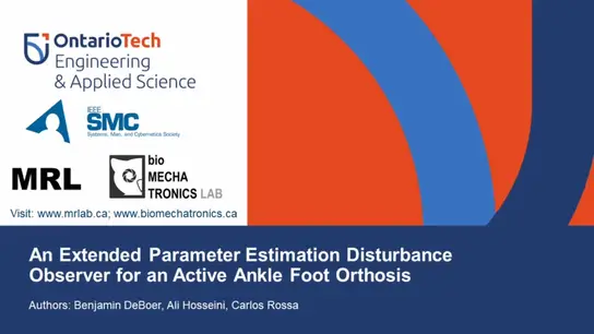 An Extended Parameter Estimation Disturbance Observer for an Active Ankle Foot Orthosis 