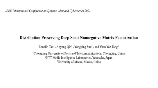 Distribution Preserving Deep Semi-Nonnegative Matrix Factorization 