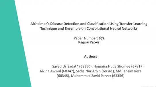 Alzheimer's Disease Detection and Classification Using Transfer Learning Technique and Ensemble on Convolutional Neural Networks