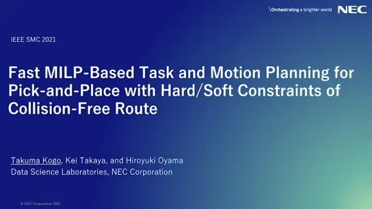 Fast MILP Based Task and Motion Planning for Pick and Place with Hard/Soft Constraints of Collision-Free Route