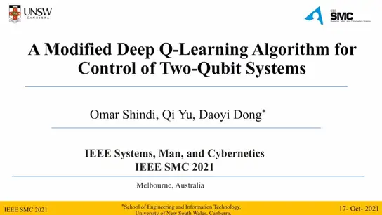 A Modified Deep Q-Learning Algorithm for Control of Two Qubit Systems