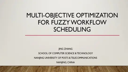 Multi-Objective Optimization for Fuzzy Workflow Scheduling 