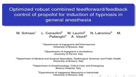 Optimized Robust Combined Feedforward/Feedback Control of Propofol for Induction of Hypnosis in General Anesthesia