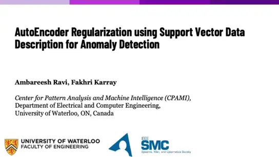 AutoEncoder Regularization Using Support Vector Data Description for Anomaly Detection