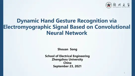 Dynamic Hand Gesture Recognition via Electromygraphic Signal Based on Convolutional Neural Network