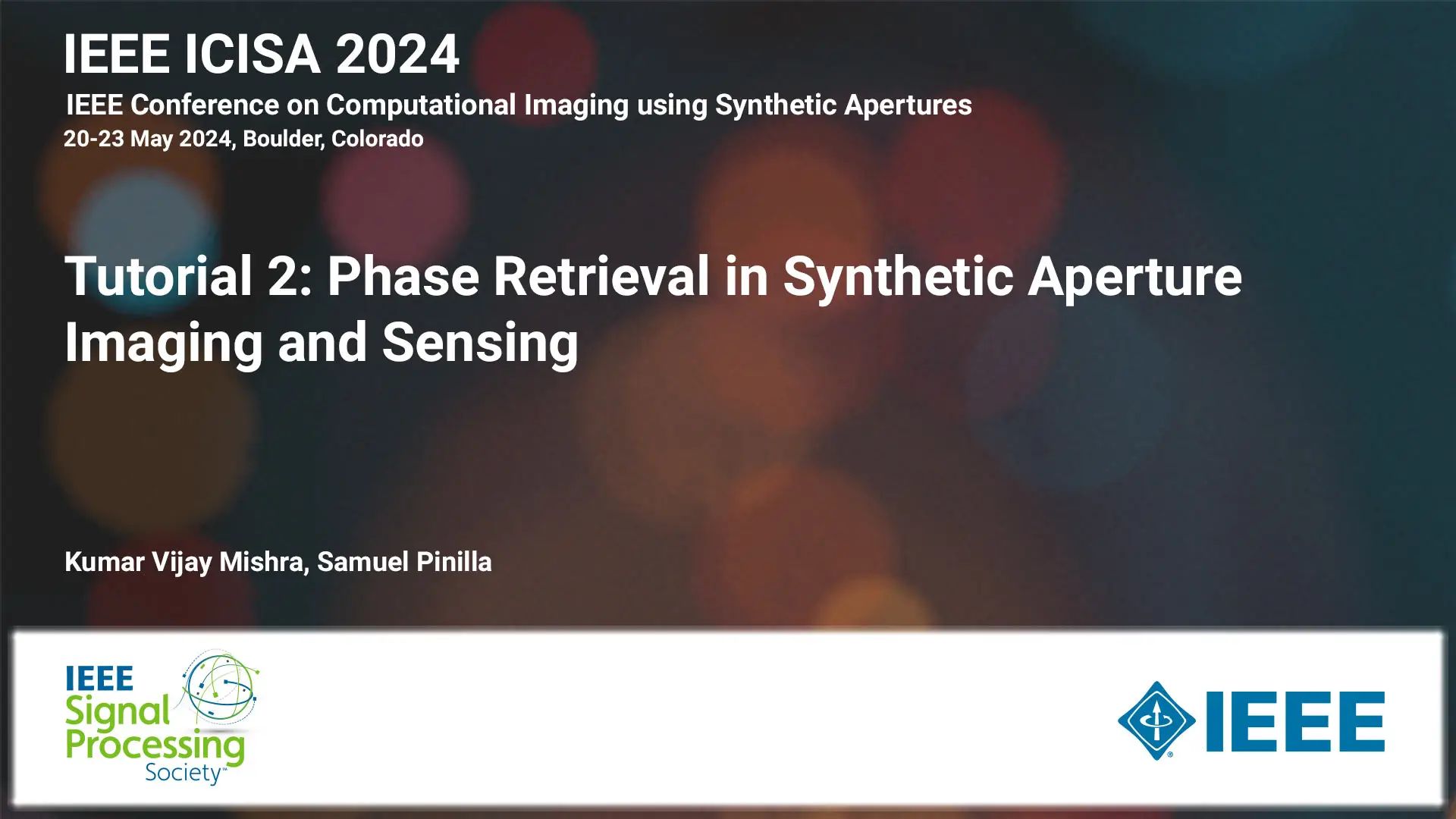 Tutorial: Tutorial 2-Phase Retrieval in Synthetic Aperture Imaging and Sensing