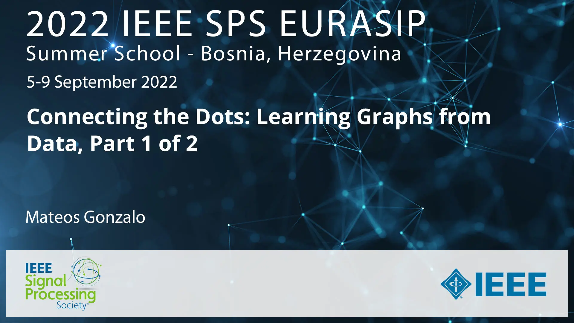 Connecting the Dots: Learning Graphs from Data, Part 1 of 2