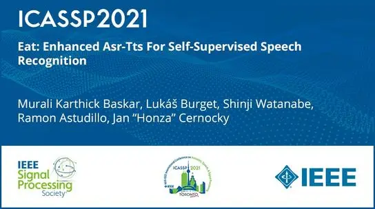 Eat: Enhanced Asr-Tts For Self-Supervised Speech Recognition