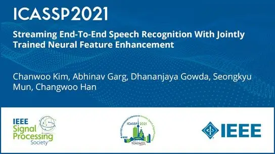 Streaming End-To-End Speech Recognition With Jointly Trained Neural Feature Enhancement