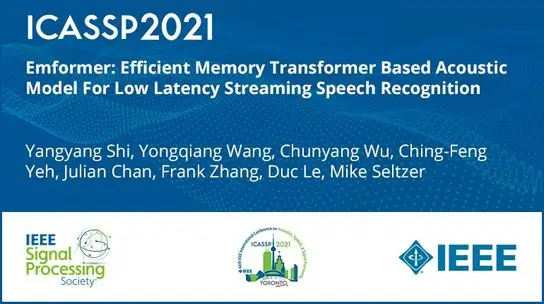 Emformer: Efficient Memory Transformer Based Acoustic Model For Low Latency Streaming Speech Recognition