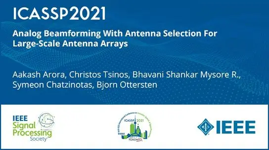 Analog Beamforming With Antenna Selection For Large-Scale Antenna Arrays