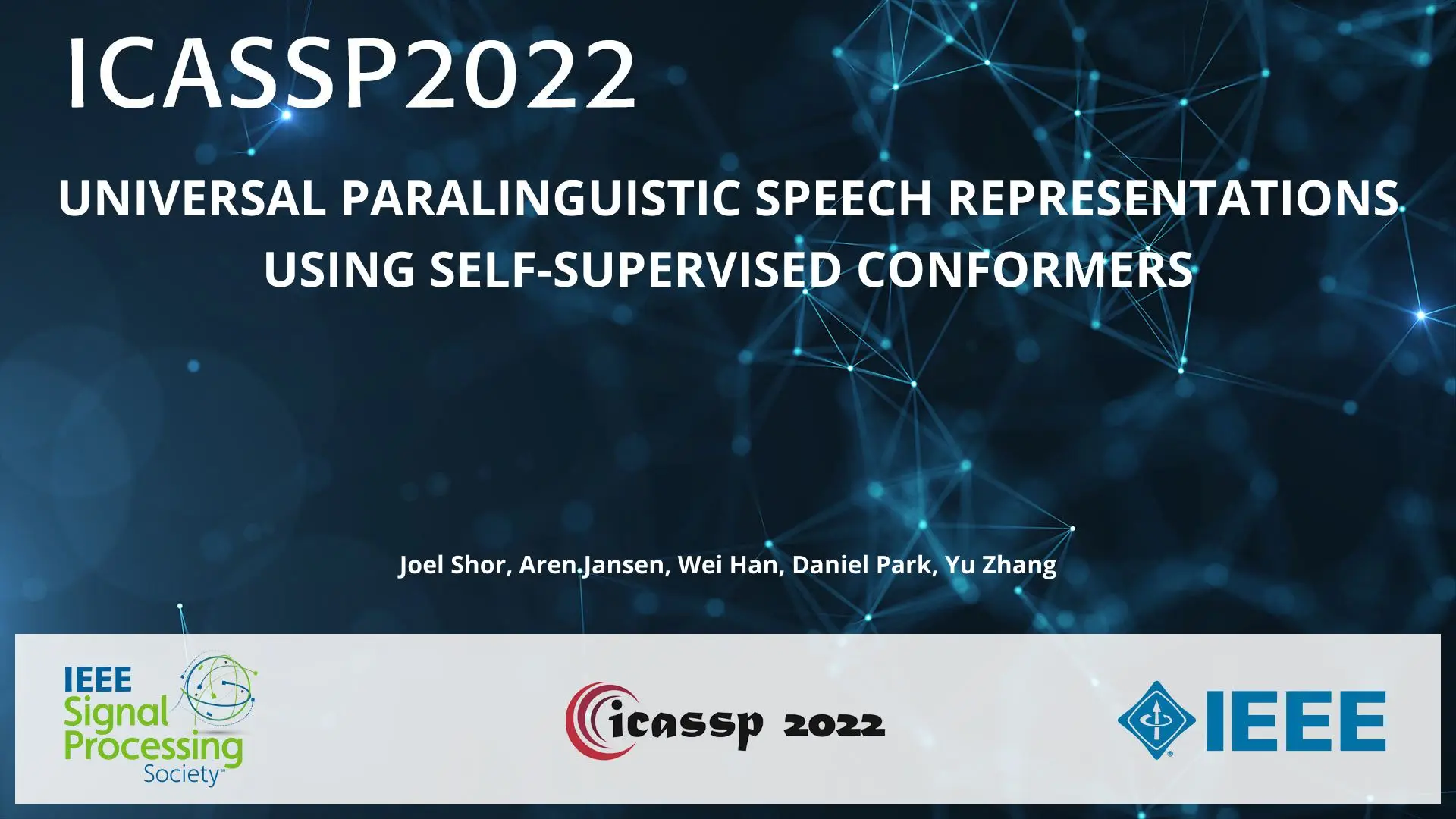 UNIVERSAL PARALINGUISTIC SPEECH REPRESENTATIONS USING SELF-SUPERVISED CONFORMERS