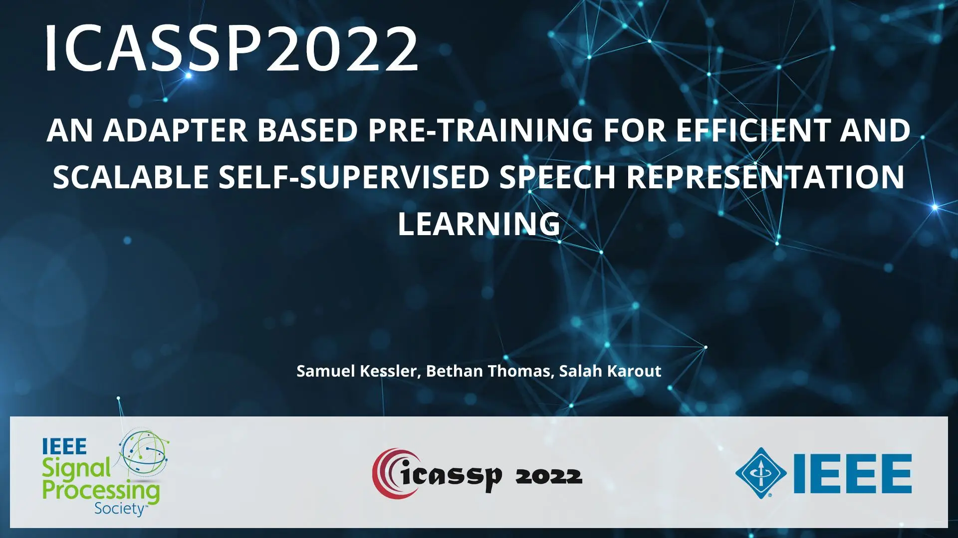 AN ADAPTER BASED PRE-TRAINING FOR EFFICIENT AND SCALABLE SELF-SUPERVISED SPEECH REPRESENTATION LEARNING