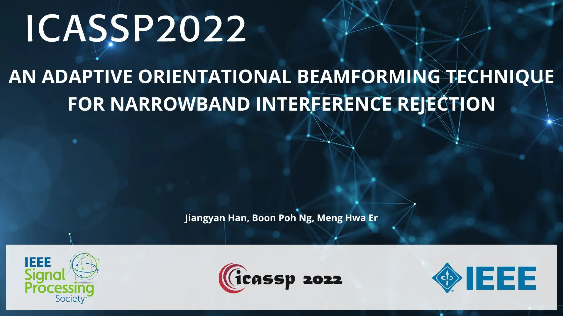 AN ADAPTIVE ORIENTATIONAL BEAMFORMING TECHNIQUE FOR NARROWBAND INTERFERENCE REJECTION