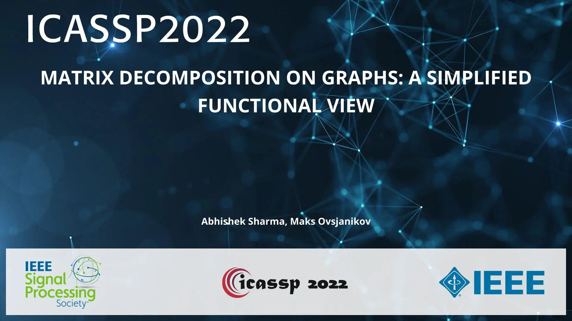 MATRIX DECOMPOSITION ON GRAPHS: A SIMPLIFIED FUNCTIONAL VIEW