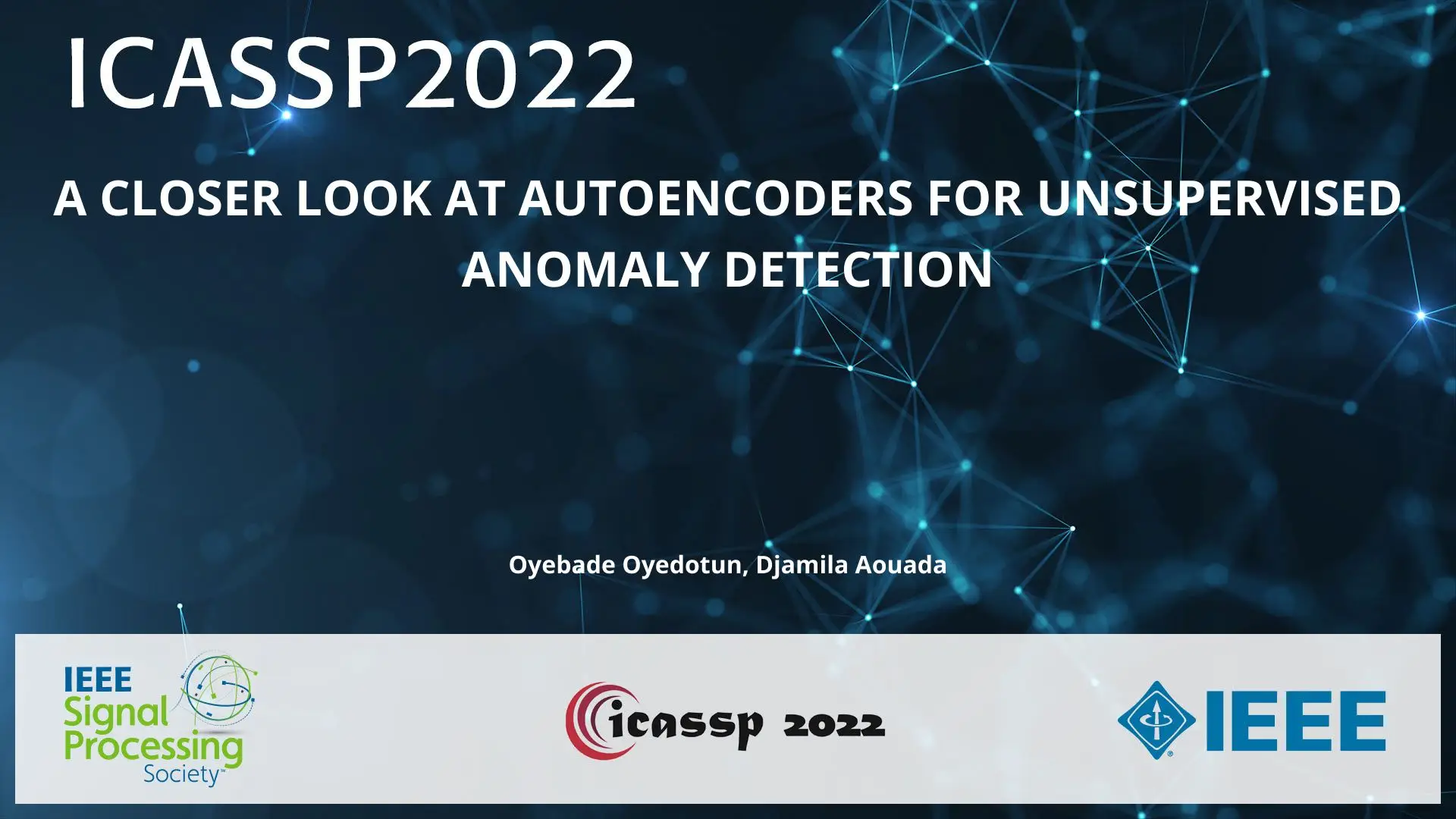 Icassp 2022 may 2022 virtual and in person conference presentation