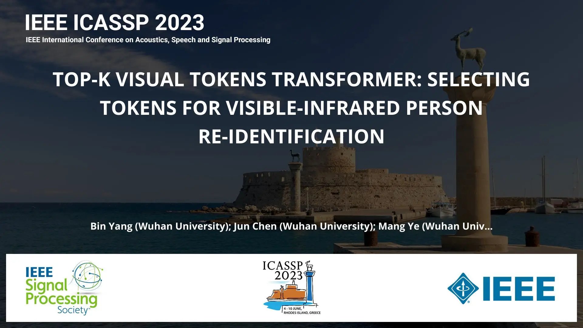 TOP-K VISUAL TOKENS TRANSFORMER: SELECTING TOKENS FOR VISIBLE-INFRARED PERSON RE-IDENTIFICATION