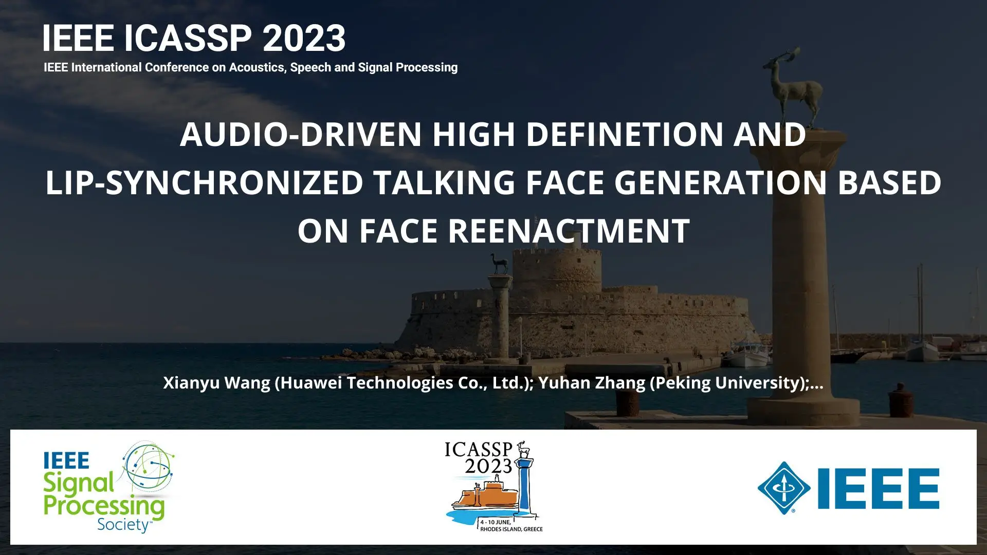 AUDIO-DRIVEN HIGH DEFINETION AND LIP-SYNCHRONIZED TALKING FACE GENERATION BASED ON FACE REENACTMENT