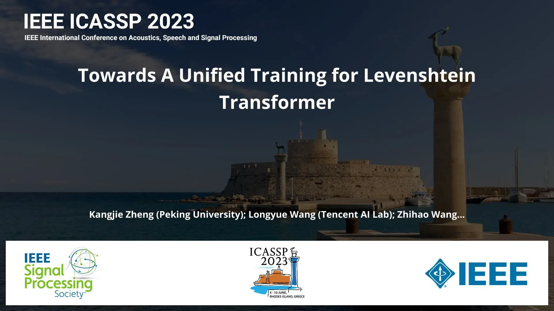 Towards A Unified Training for Levenshtein Transformer