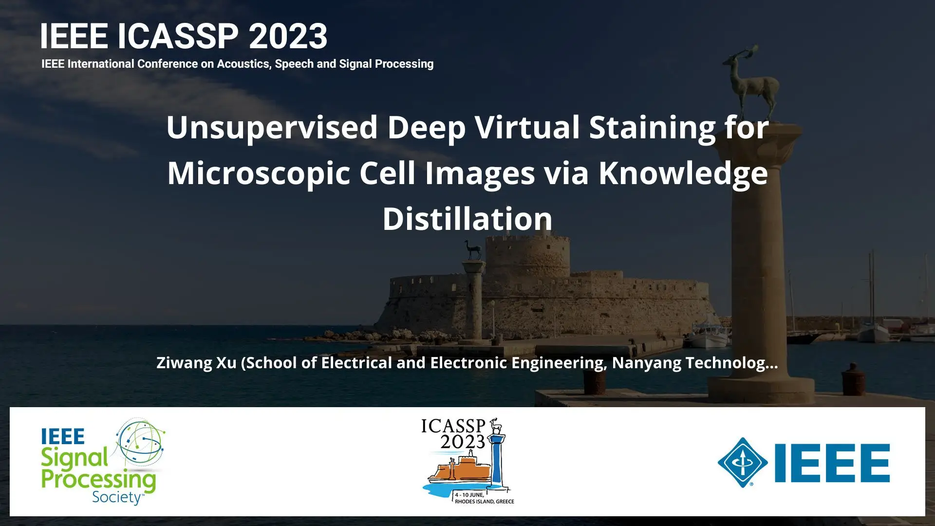 Unsupervised Deep Virtual Staining for Microscopic Cell Images via Knowledge Distillation